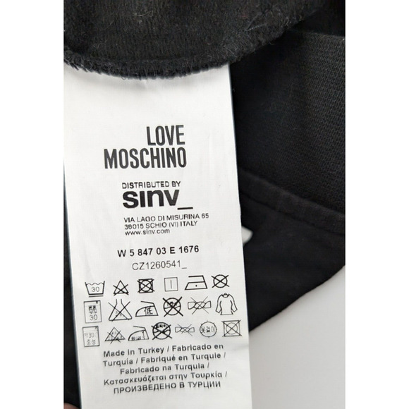 Love Moschino Women’s Box Logo Black Sweatshirt Dress Size US 2 - Picture 8 of 11